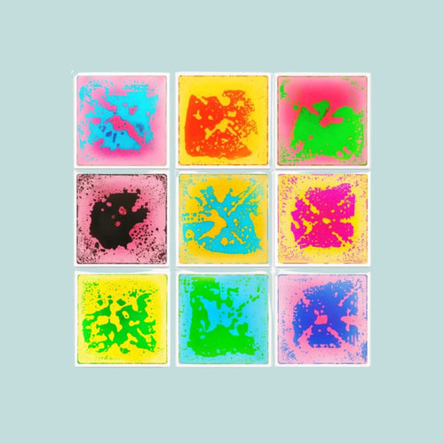 Aperçu des différents coloris disponibles pour la dalle sensorielle liquide, vendue à l'unité