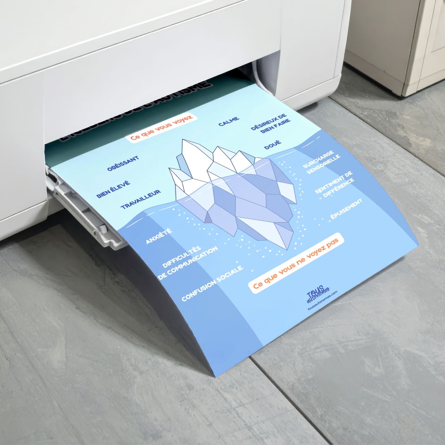 L'Iceberg de l'autisme — Affiche à télécharger (format A4)