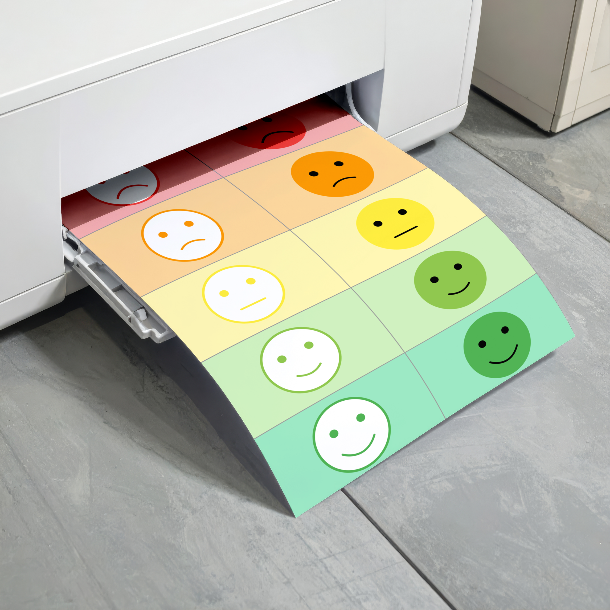 Fiche A4 des cartes émotions echelle intensite en cours d'impression 