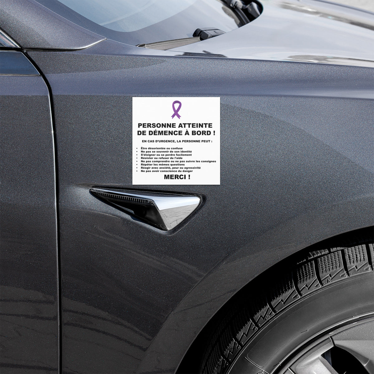 Magnet voiture sensibilisation démence – vue d'ensemble