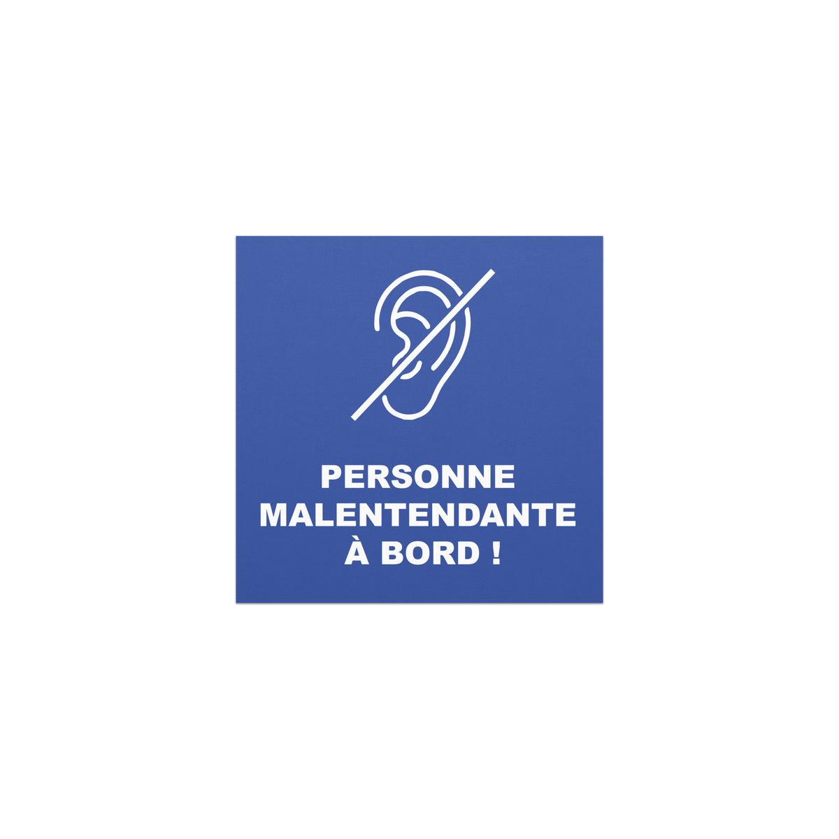 Magnet voiture sensibilisation surdité – vue de face