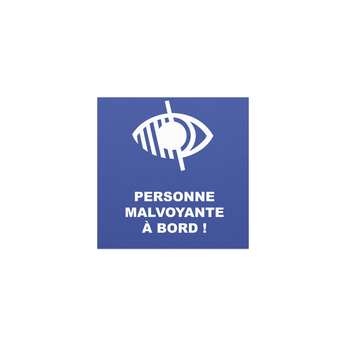 Magnet voiture sensibilisation déficience visuelle – vue de face