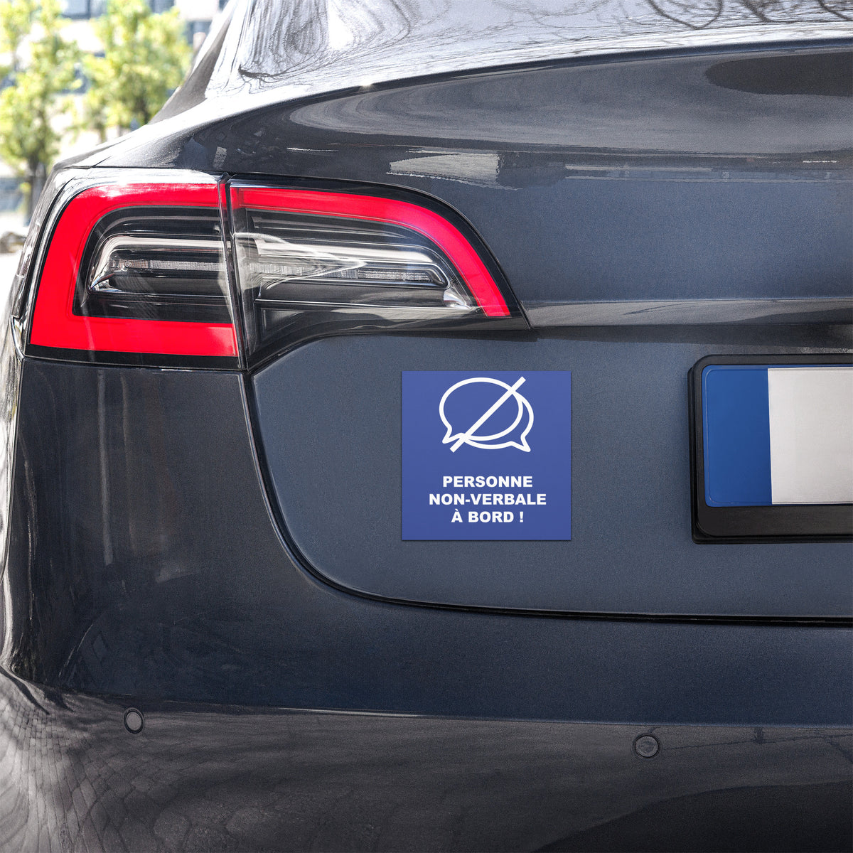 Magnet voiture sensibilisation communication non-verbale – gros plan