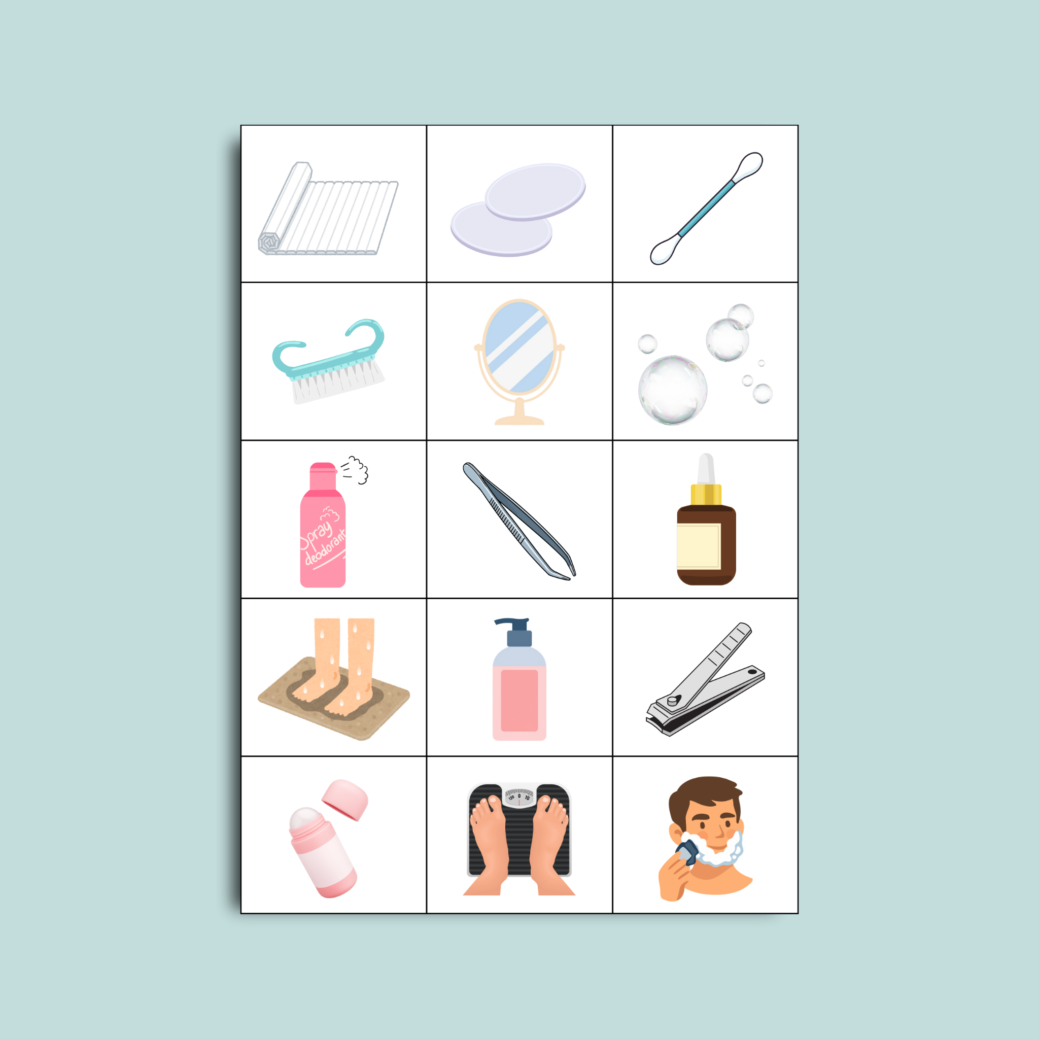 Fiche etiquette 15 pictogrammes hygiene 