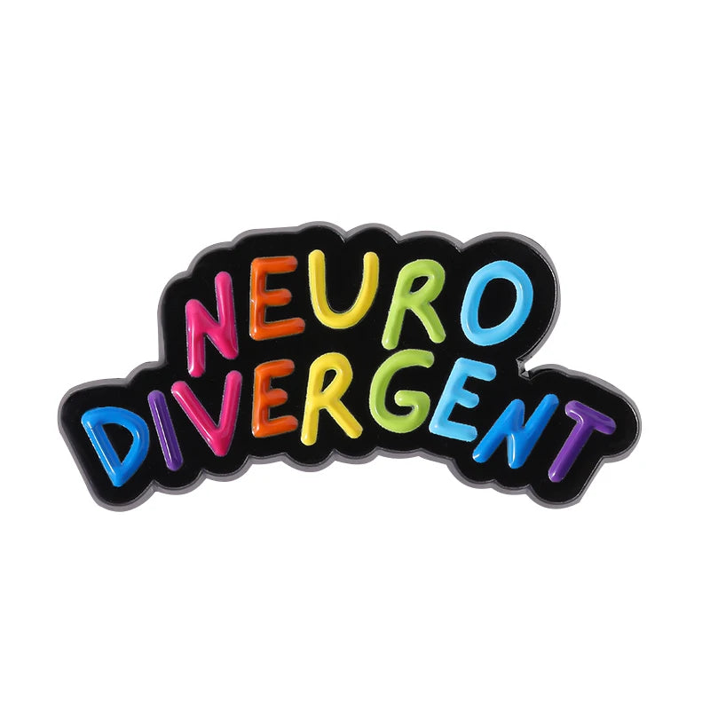 Pin's émaillé Neurodivergent, vue gros plan